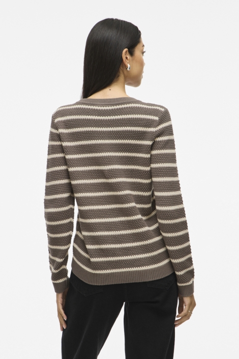 Vila vidalo o-neck l/s stripe knit top-